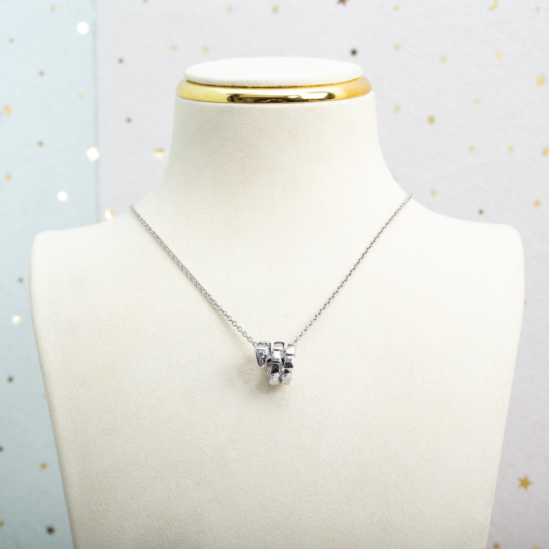 [AURORA] SERPENTI-HALSKETTE AUS SILBER MIT DIAMANT