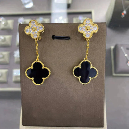 [basloveJW]CLOVER 2 MOTIFS DIAMOND OHRRINGE (MEHRFACHAUSWAHL)