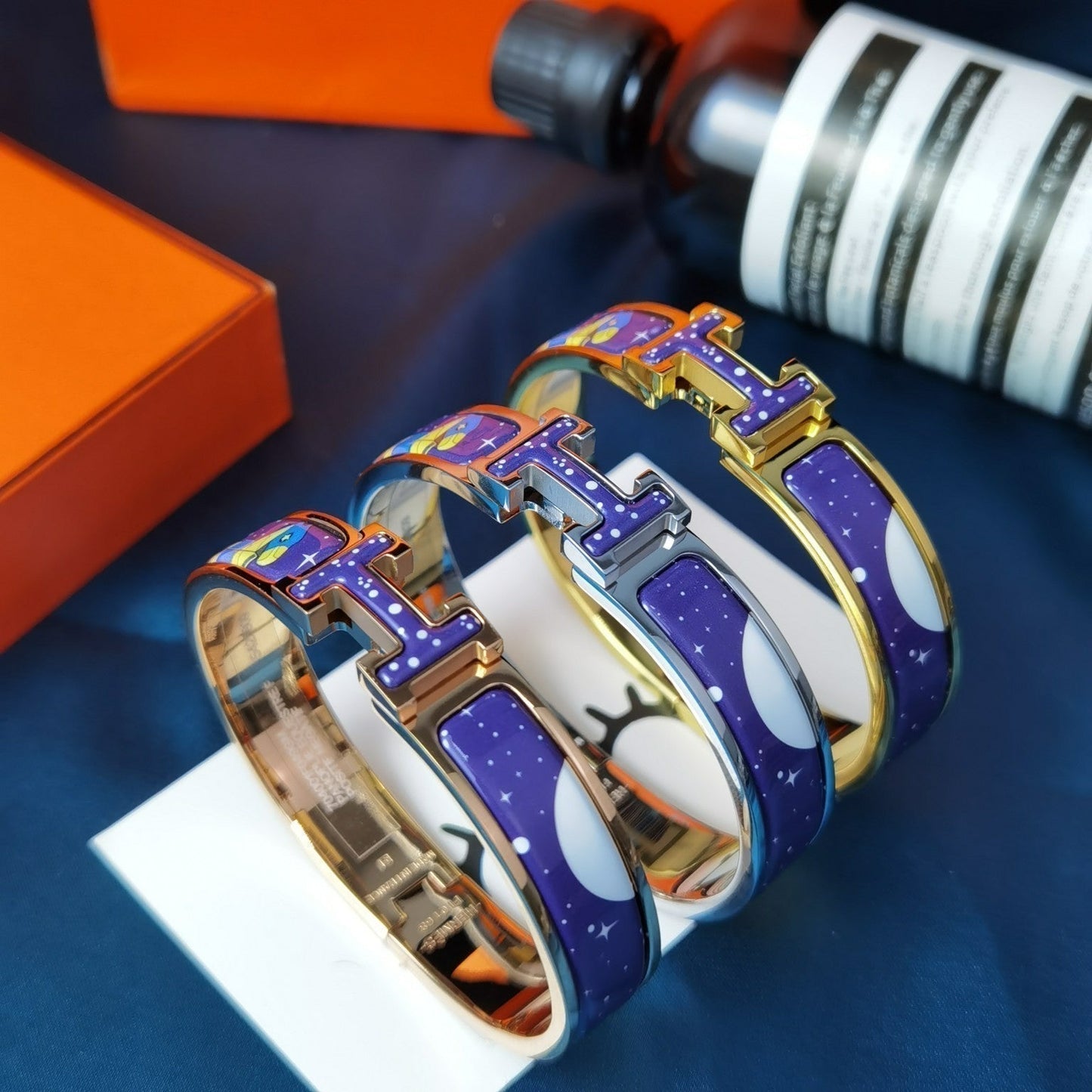 [オーロラ]H スター＆ムーン ブレスレット 12mm