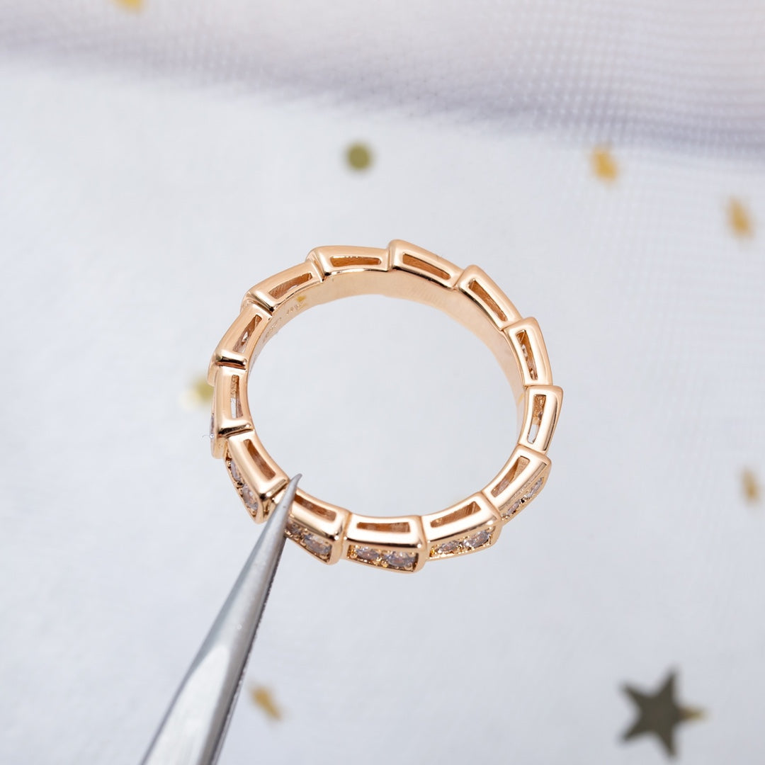 [AURORA]セルペンティリング ピンクゴールド ダイヤモンドパヴェ 3mm