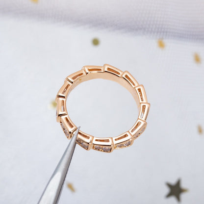 [AURORA]セルペンティリング ピンクゴールド ダイヤモンドパヴェ 3mm