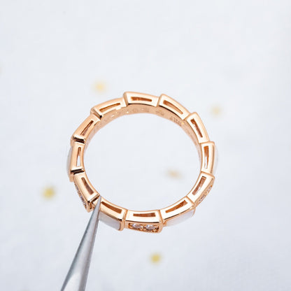 [AURORA]セルペンティ リング ピンクゴールド ダイヤモンド モップ 3mm