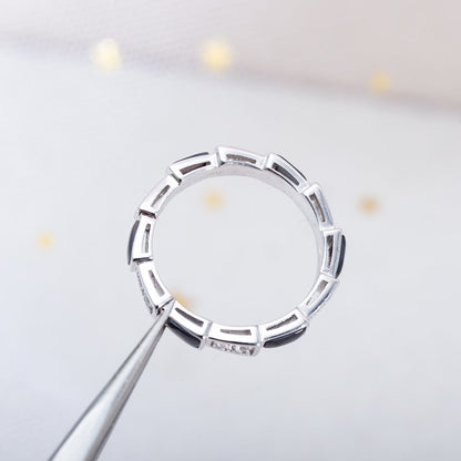 [AURORA]SERPENTI RING SILBER DIAMANT SCHWARZ MOP 3MM