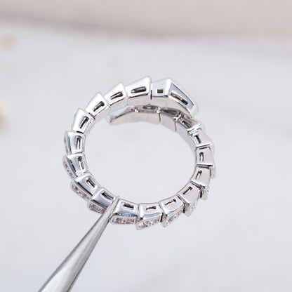 [AURORA]SERPENTI RING SILVER DIAMOND PAVED 4MM