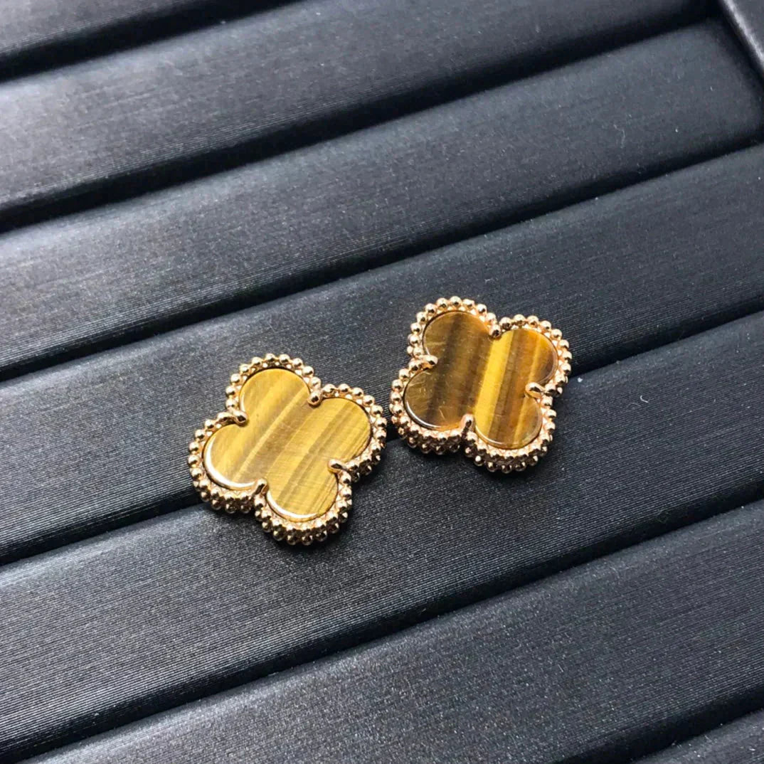 [basloveJW]CLOVER MEDIUM 1 MOTIFS TIGERAUGE OHRRINGE