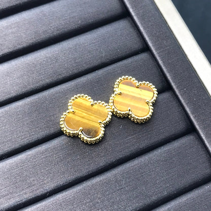 [basloveJW]CLOVER MEDIUM 1 MOTIFS TIGERAUGE OHRRINGE