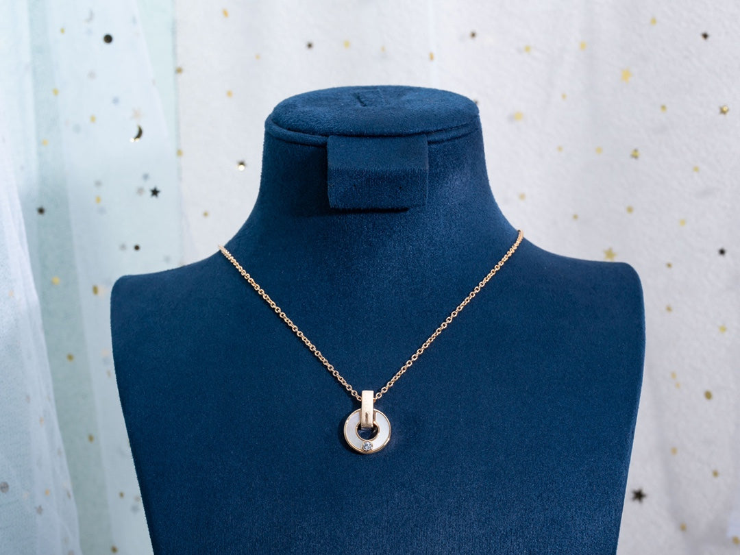 [AURORA]GARI NECKLACE PINK GOLD MOP