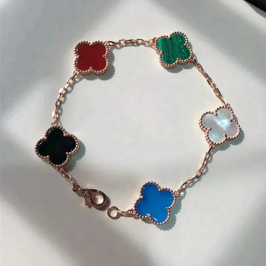 [AURORA]CLOVER 5 MOTIFS MULTICOLOR BRACELET