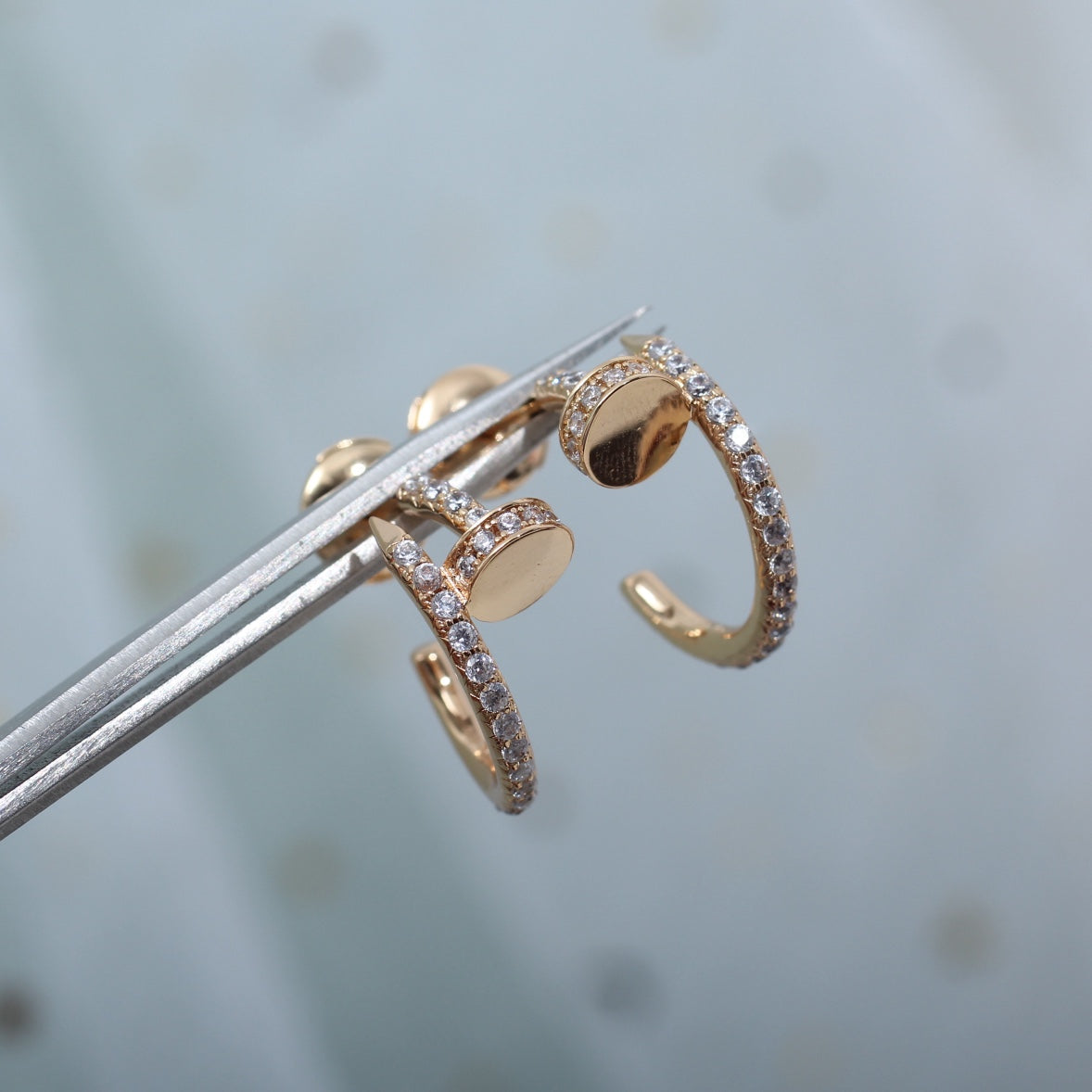 [AURORA]JUSTE EARRINGS 12.75MM PINK GOLD DIAMOND