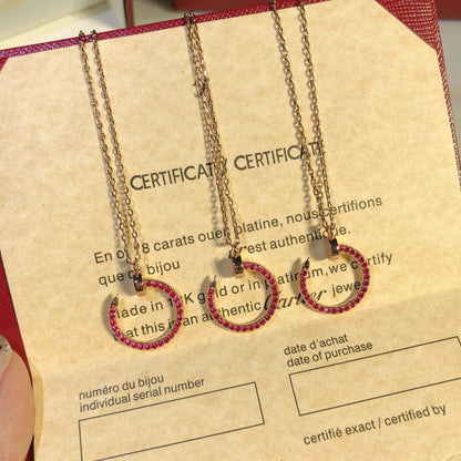 [AURORA]JUSTE-HALSKETTE, GOLD, ROTE DIAMANTEN