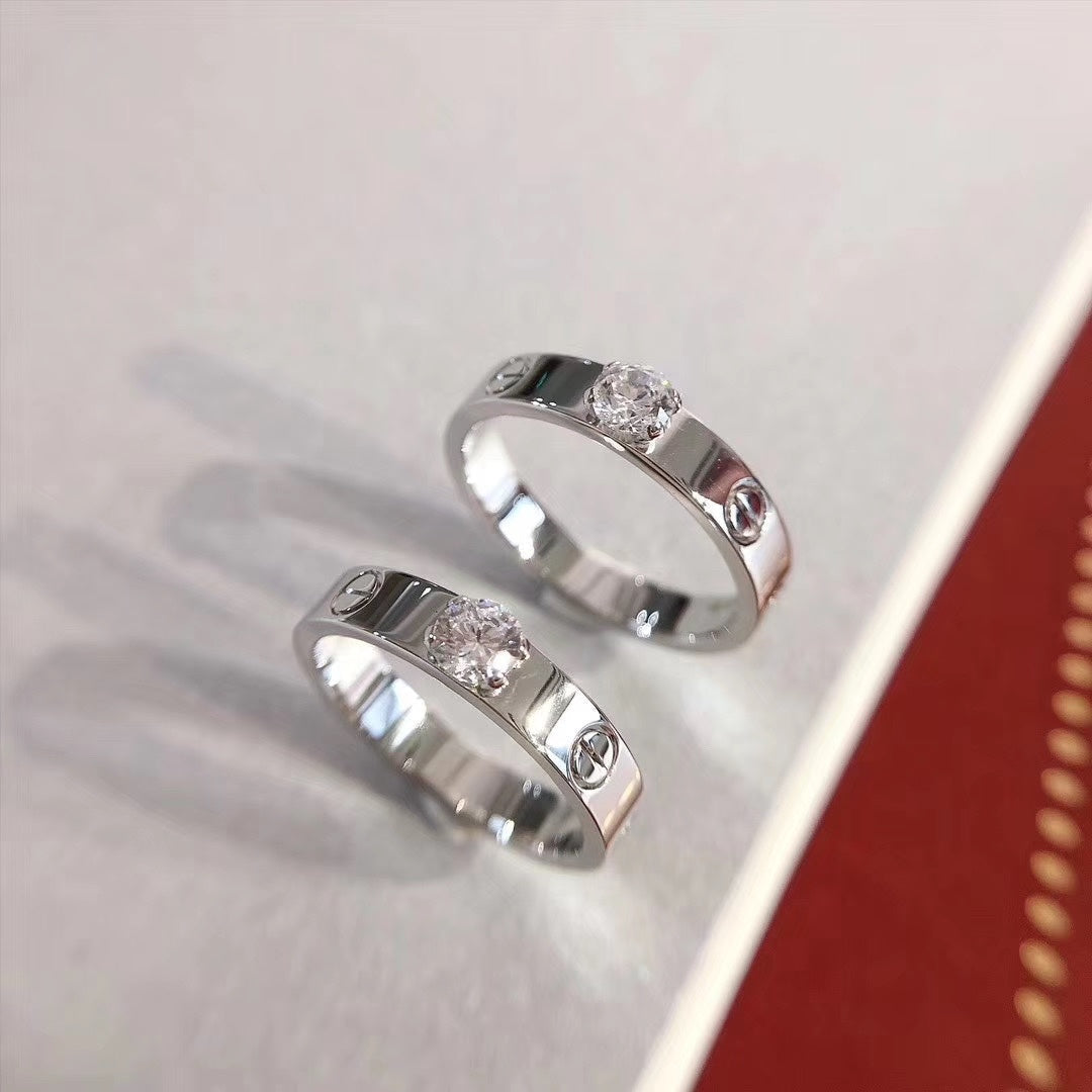 [AURORA] LIEBESRING 3,6 MM 1 GROSSER DIAMANT
