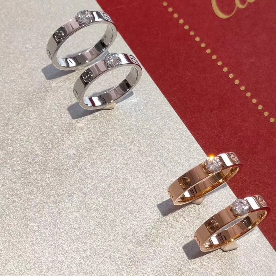 [AURORA] LIEBESRING 3,6 MM 1 GROSSER DIAMANT