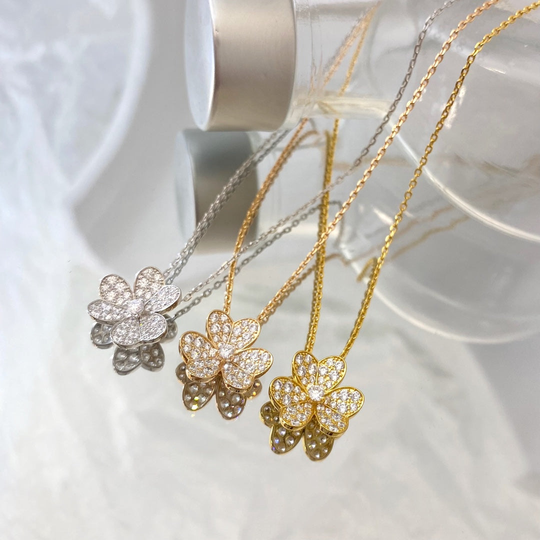 [basloveJW]BLUMEN-DIAMANT-HALSKETTE