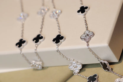 [basloveJW]CLOVER 20 MOTIVE ONYX DIAMANT SILBER