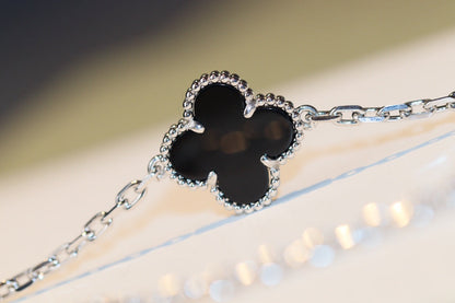 [basloveJW]CLOVER 20 MOTIVE ONYX DIAMANT SILBER