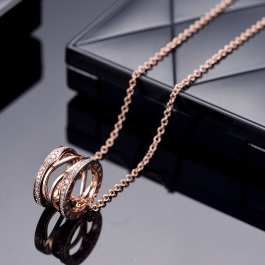 [AURORA]ZERO 1 PINK GOLD DIAMOND OPEN NECKLACE