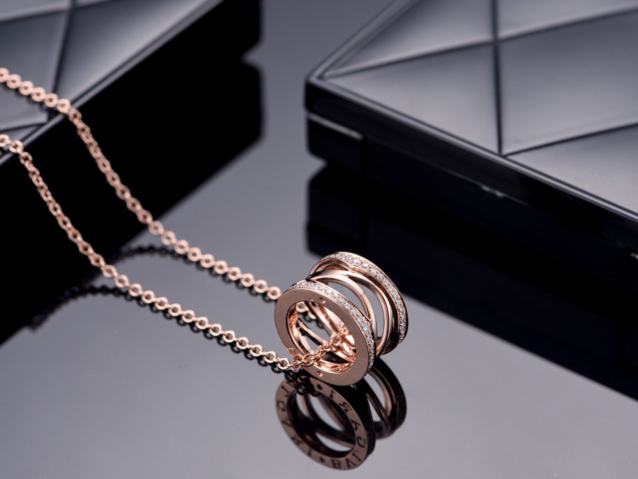 [AURORA]ZERO 1 PINK GOLD DIAMOND OPEN NECKLACE