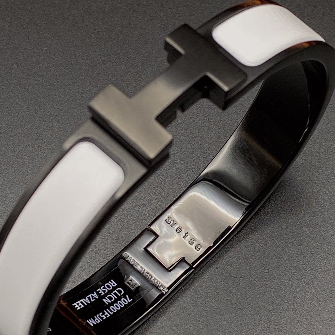 [AURORA]Hブレスレット 12mm ブラック ホワイト セラミック