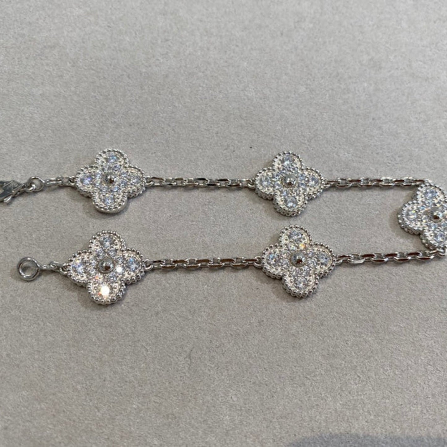 [AURORA]CLOVER 5 MOTIF FULL DIAMOND BRACELET COLLECTION