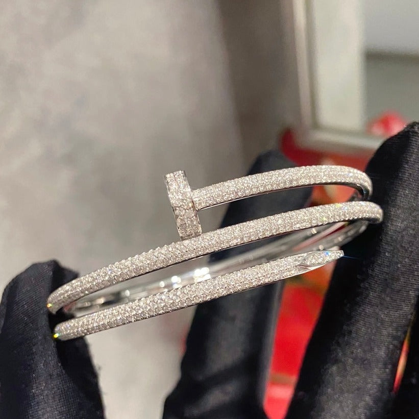 [AURORA]JUSTE ARMBAND 3,5 MM ZWEIREIHIG SILBER DIAMANTEN