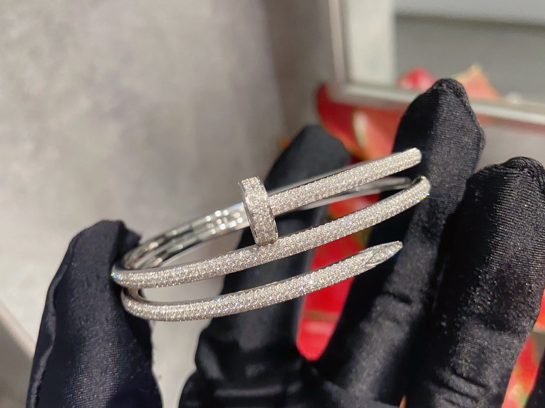 [AURORA]JUSTE ARMBAND 3,5 MM ZWEIREIHIG SILBER DIAMANTEN