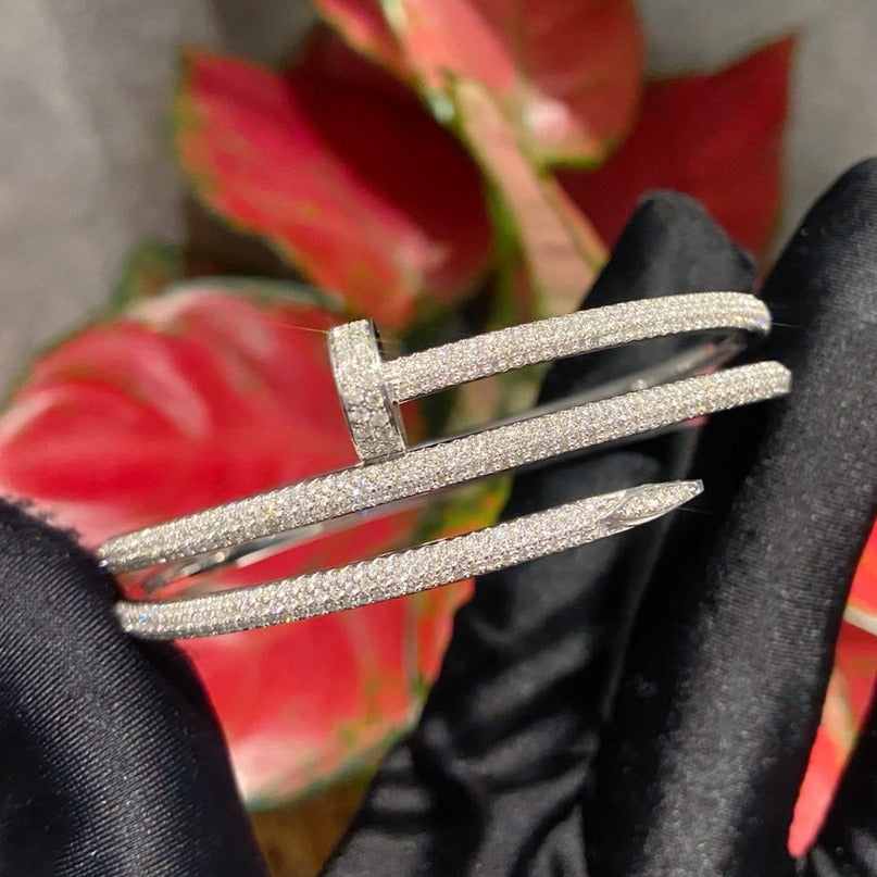 [AURORA]JUSTE ARMBAND 3,5 MM ZWEIREIHIG SILBER DIAMANTEN