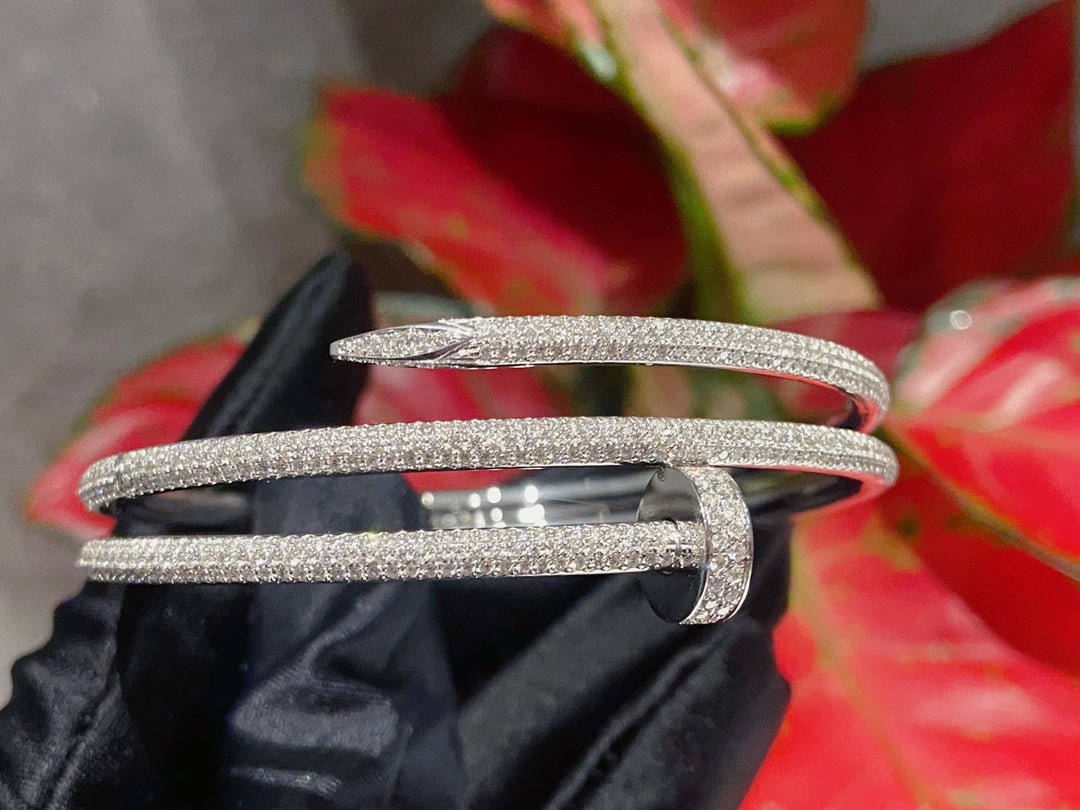 [AURORA]JUSTE ARMBAND 3,5 MM ZWEIREIHIG SILBER DIAMANTEN
