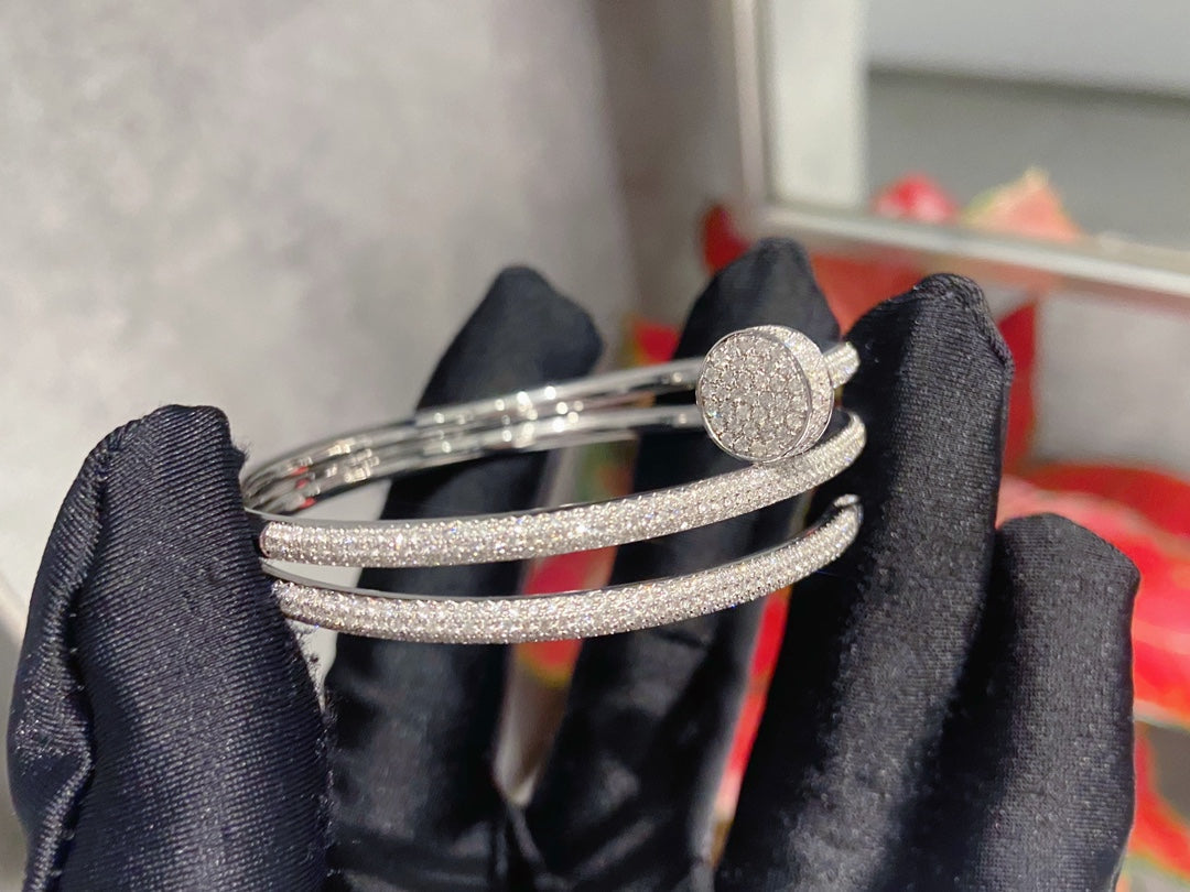 [AURORA]JUSTE ARMBAND 3,5 MM ZWEIREIHIG SILBER DIAMANTEN