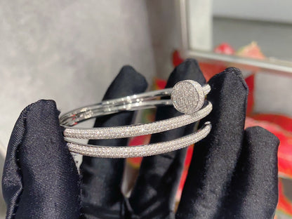 [AURORA]JUSTE ARMBAND 3,5 MM ZWEIREIHIG SILBER DIAMANTEN