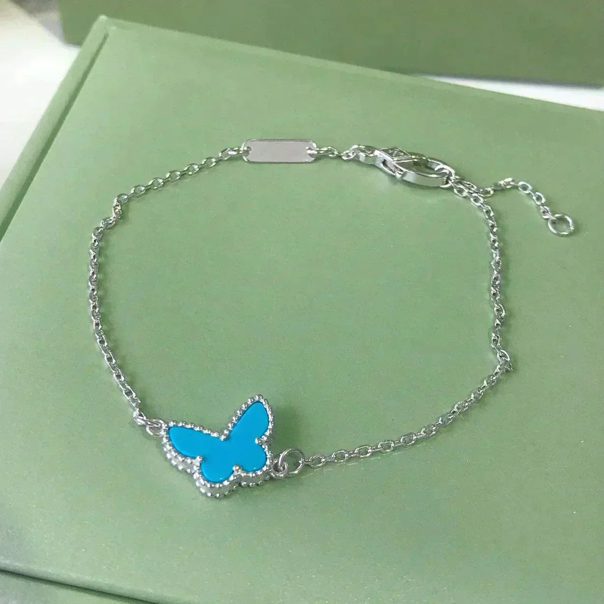 [basloveJW]BUTTERFLY TÜRKIS SCHMETTERLINGSARMBAND SILBER