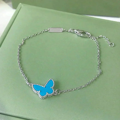 [basloveJW]BUTTERFLY TÜRKIS SCHMETTERLINGSARMBAND SILBER