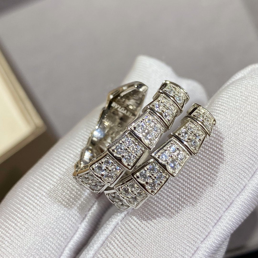 [AURORA]SERPENTI DOPPELRING SILBER MIT DIAMANTEN