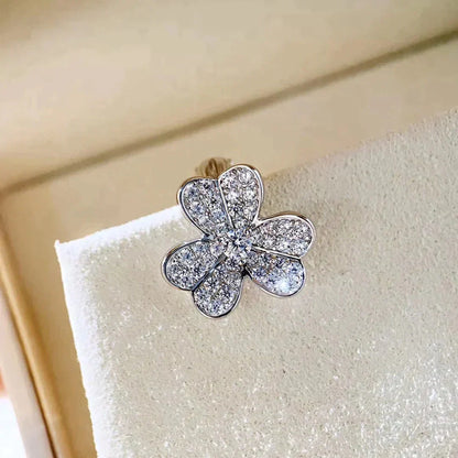 [basloveJW]CLOVER COMOS DIAMANT OHRRINGE SILBER