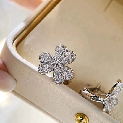 [basloveJW]CLOVER COMOS DIAMANT OHRRINGE SILBER