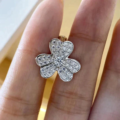 [basloveJW]CLOVER COMOS DIAMANT OHRRINGE SILBER