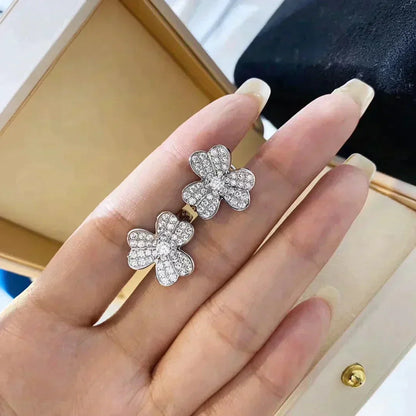 [basloveJW]CLOVER COMOS DIAMANT OHRRINGE SILBER