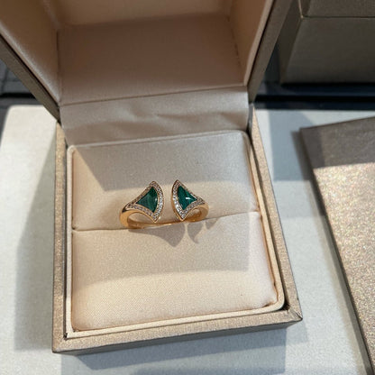 [AURORA]DREAM MALACHIT DIAMANT OFFENER RING