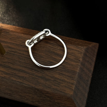 [AURORA]RONDE KLEINER SILBERNER DIAMANTRING