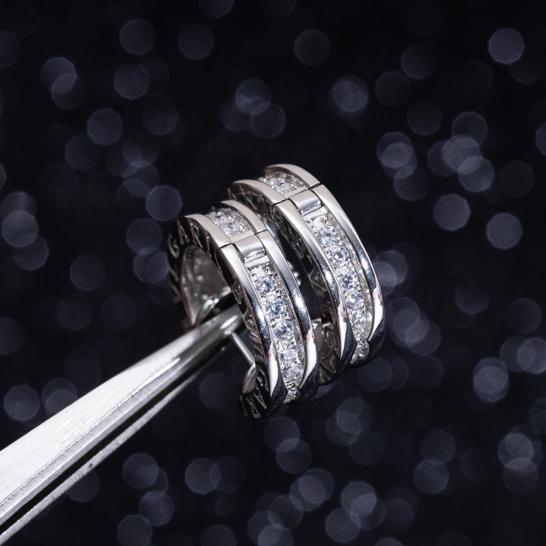 [AURORA]ZERO 1 MINI SILVER DIAMOND EARRINGS