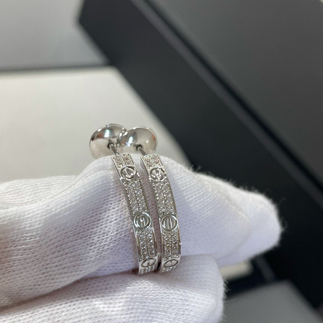 [AURORA]LOVE DIAMANT SILBER CREOLEN