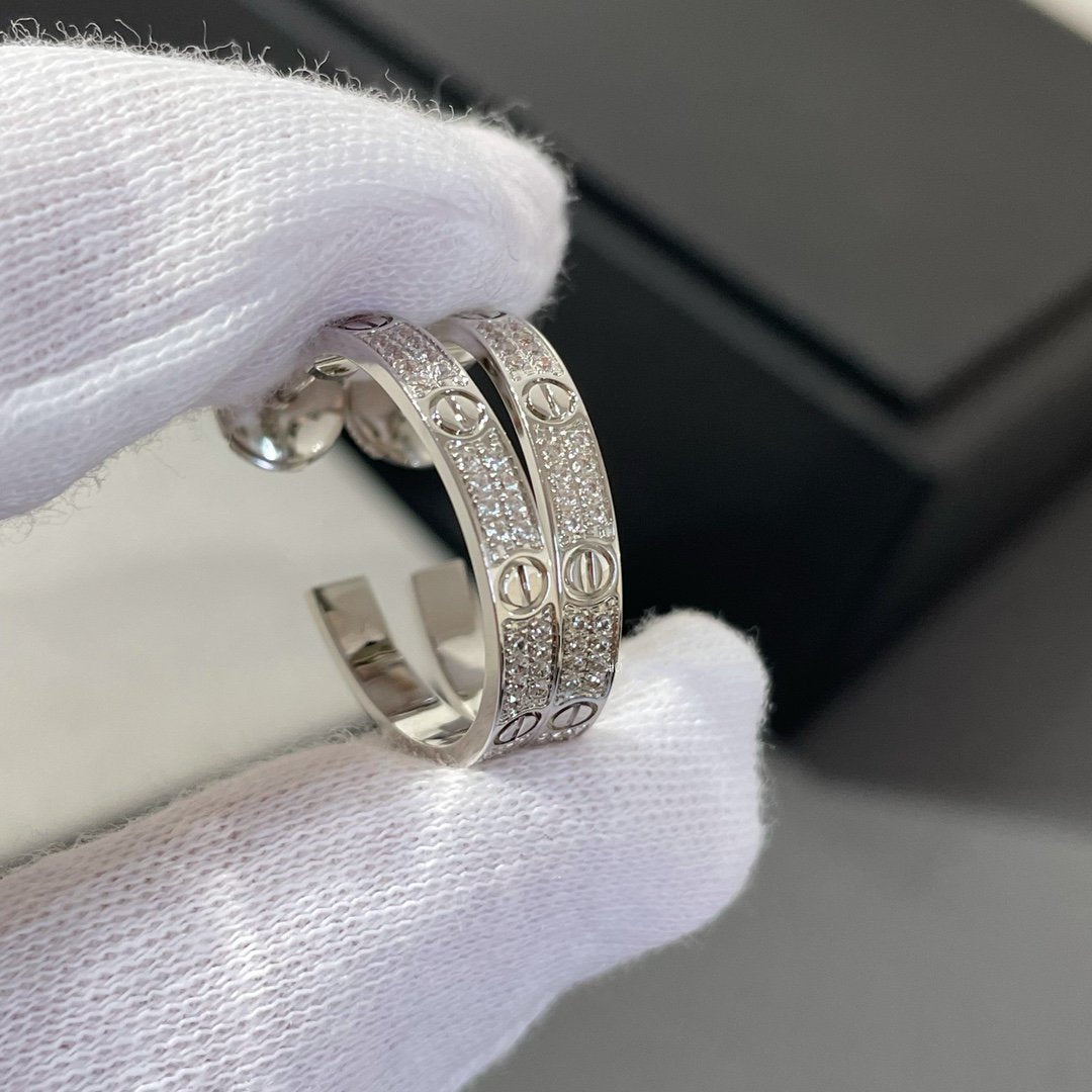 [AURORA]LOVE DIAMANT SILBER CREOLEN