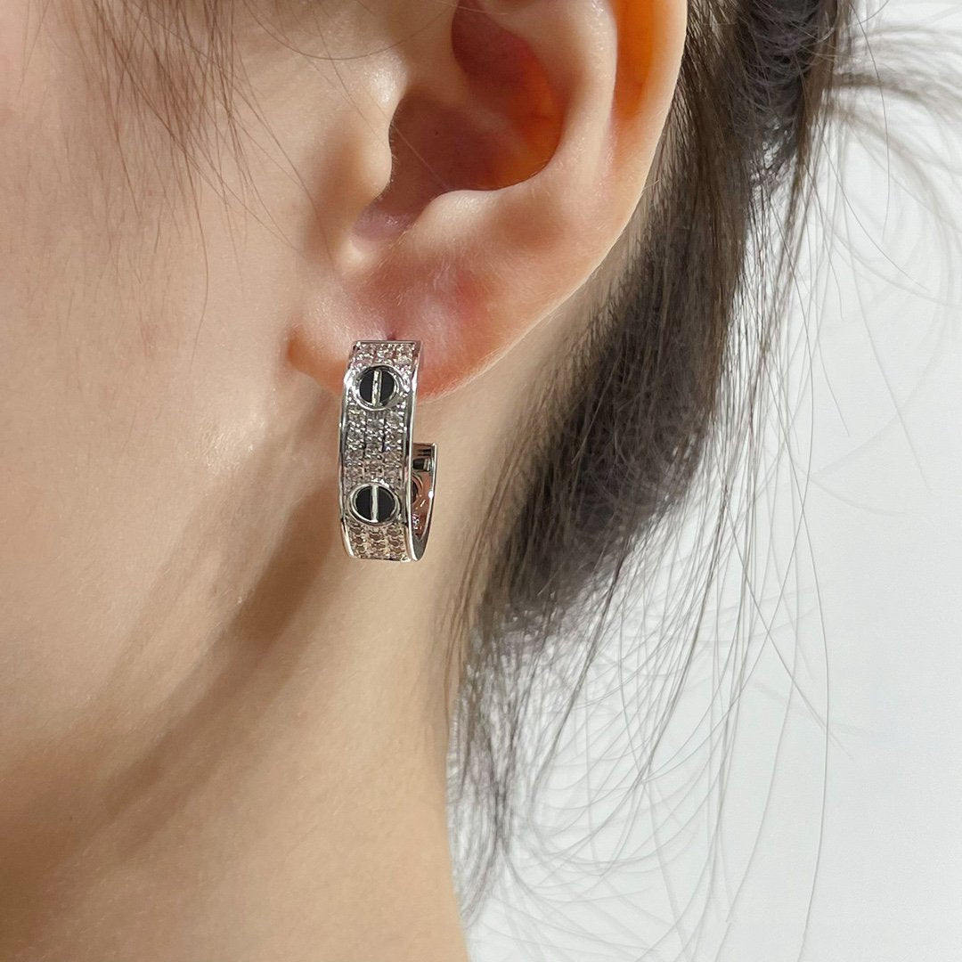 [AURORA]LOVE KERAMIK-OHRRINGE AUS SILBER MIT DIAMANTEN