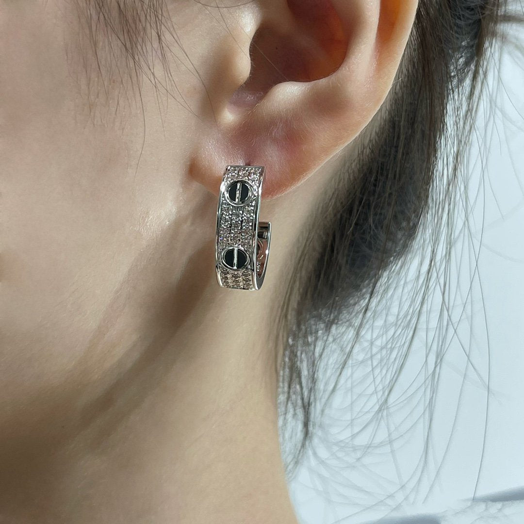 [AURORA]LOVE KERAMIK-OHRRINGE AUS SILBER MIT DIAMANTEN