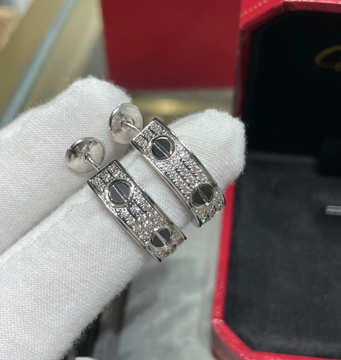 [AURORA]LOVE KERAMIK-OHRRINGE AUS SILBER MIT DIAMANTEN