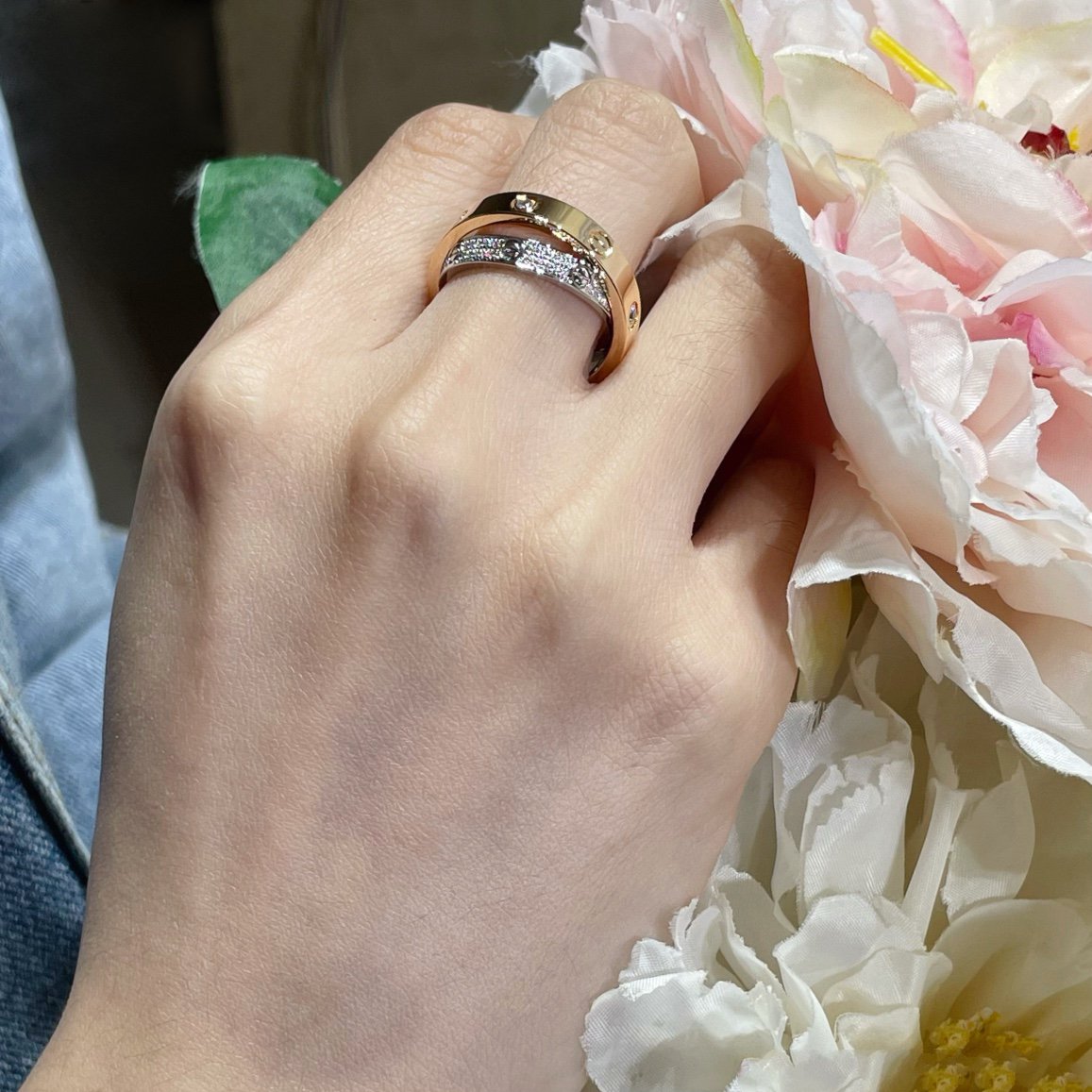 [AURORA]LOVE ROSÉGOLD SILBER DIAMANT DOPPELRING