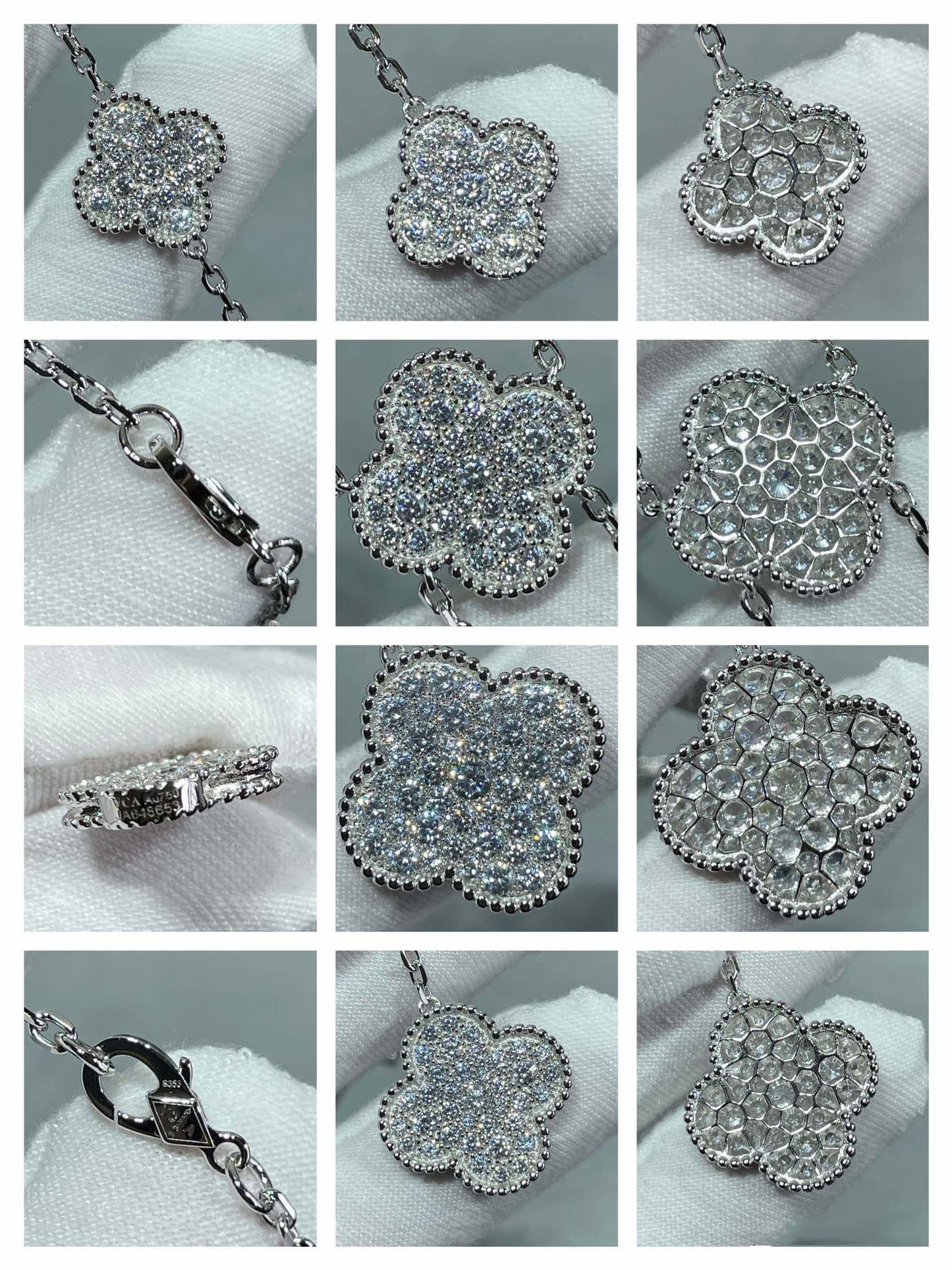 [basloveJW]Halskette mit Kleeblattmotiv und Diamanten