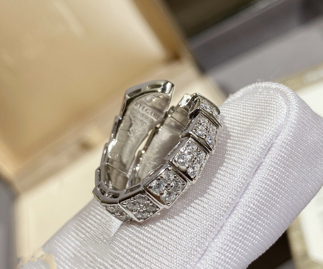 [AURORA]SERPENTI RING SILVER DIAMOND PAVED