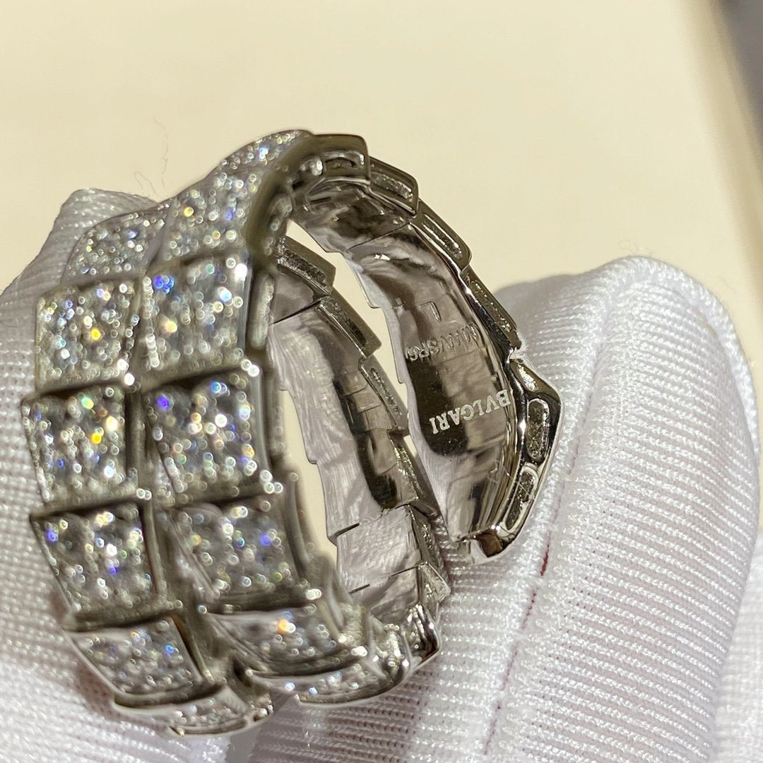 [AURORA]SERPENTI DOPPELRING SILBER MIT DIAMANTEN