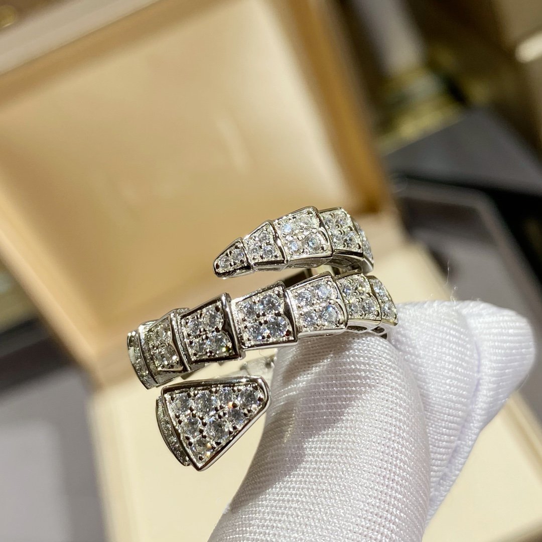 [AURORA]SERPENTI DOPPELRING SILBER MIT DIAMANTEN