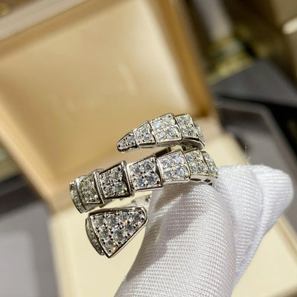 [AURORA]SERPENTI DOPPELRING SILBER MIT DIAMANTEN